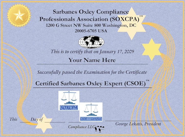 Certified Sarbanes-Oxley Expert (CSOE)